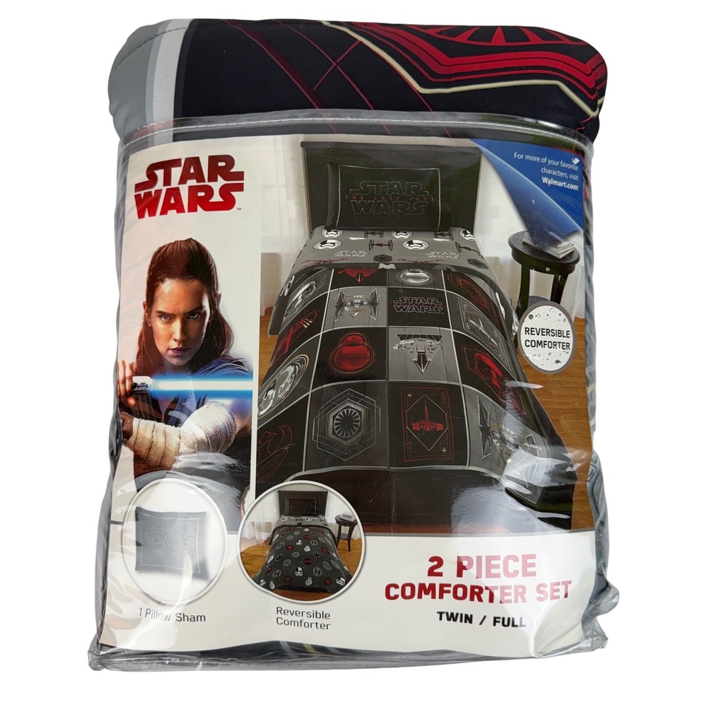 Star Wars The Last Jedi Reversible Comforter Set Twin Full 2pc Jay Franco NEW